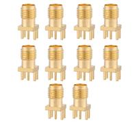 Connecteur PCB de prise de base de base de base féminine SMA, 50 ohms en laiton 10pcs pour les modules sans fil d'antenne Système de transmission