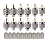 Connecteur Pl259 Paquet De 10 Uhf Fiche Mâle À Sertir Adaptateur Coaxial So239 Pl-259 Connecteur Coaxial Rf Pour 5D-Fb Compatible Avec L'Antenne Radio Ham Cb[X1456]