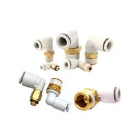 Connecteur pneumatique 10PCS-PL for tuyau de 4 à 12 mm de diamètre extérieur, filetage pneumatique mâle 1/8" 1/4" 3/8" 1/2" for tube coudé, montage à pression d'air(KQ2L08-02S)