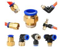 Connecteur pneumatique Raccord de connecteur d'air pneumatique PC/PCF/SL/PB/PL 6 8 10 12, raccords de tuyau filetés, connecteurs rapides, 5 pièces(OD12mm-1I2,PCF (5PCS))