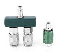 Connecteur Pneumatique Rapide 1/4 Pouces Bidirectionnel Réglable en Laiton pour Systèmes Air Comprimé et Nettoyeur Adaptateur de Tuyau avec Valve Installation Facile pour Professionnels Industriels