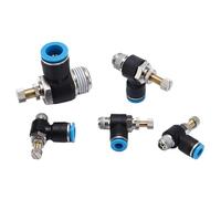 Connecteur pneumatique rapide SL, vanne de contrôle de débit 1/8 "1/4" 3/8 "1/2" Standard Pipe Thread, vanne de régulation, tuyau d'accélérateur 4 6 8 10 12mm, raccord d'air(SL10-02)