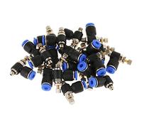 Connecteur Pneumatique Rapide Valve d'Air Laiton Plastique Résistant à Haute Pression Installation Facile Rotatif à 360 ° pour Systèmes Pneumatiques Outils Pneumatiques 20Pcs Tube