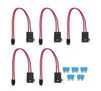 Connecteur porte-fusible de voiture, 5 pièces, Mini extension de fil robuste pour véhicule ATM 20A 16AWG avec 5 fusibles (Angle plat ACD 10,9 mm)