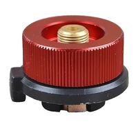 Connecteur pour réchaud de camping - Adaptateur de bouteille de gaz de type fendu - Convertisseur pour bidon de butane vers cartouche de gaz à visser (rouge, 1 pièce)