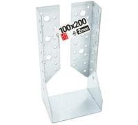 Connecteur poutre bois 100x200 mm Typ B, support acier galvanisé 2 mm, equerre fixation robuste, sabot de charpente pour menuiserie, assemblage, charpente et construction bois, Lun Fix