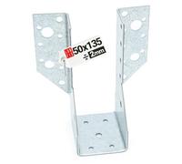 Connecteur poutre bois 50x135 mm Typ A, support acier galvanisé 2 mm, equerre fixation robuste, sabot de charpente pour menuiserie, assemblage bois, charpente bois et construction bois
