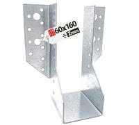 Connecteur poutre bois 60x160 mm Typ A, support acier galvanisé 2 mm, equerre fixation robuste, sabot de charpente pour menuiserie, assemblage, charpente et construction bois, Lun Fix