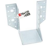 Connecteur poutre bois 70x125 mm Typ A, support acier galvanisé 2 mm, equerre fixation robuste, sabot de charpente pour menuiserie, assemblage bois, charpente bois et construction bois