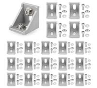 Connecteur Profilé en Aluminium Angle, Supports Angle Equerre Fixation 4040, Montage Angle Extrusion pour Imprimante 3D Projets Routeur CNC (20 Pièces)