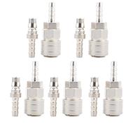 Connecteur rapide 1 jeu SH20 + PH20 | Raccord pneumatique à verrouillage automatique pour tube de diamètre intérieur de 8 mm à 9 mm | Chromé, pression de service de 20 kg | Pack 5