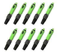 Connecteur rapide à fibre optique - 10pcs SC APC Adaptateur d'épissage rapide, Terminal de fiche d'installation facile | Interface d'extrémité de câble pré-poli, connecteur Internet fiable pour la con