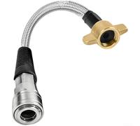 Connecteur rapide autobloquant d'entrée d'air pour camion robuste pour filetage M16 avec tube et joint en acier inoxydable résistant à la haute pression (B)