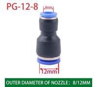 Connecteur rapide pneumatique pour tuyau,PU af,Insertion rapide,4mm,6mm,8mm,10mm,12mm,14mm,16mm,invitation,spécifications,vente en,10 pièces,20/100 pièces - Type PG-12-8-10PCS