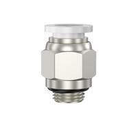 Connecteur rapide trachéal pneumatique, filetage pc droit à travers le fil externe pl, buse d'air coudée, connecteur 4/6/8(White model PC12 G01 with sealing ring)