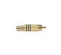 Connecteur RCA | Droit | Mâle | Plaqué or | A souder | Diamètre d'entrée du câble : 7.0 mm | Métal | Or / Noir | 10 pcs. | Sachet en plastique