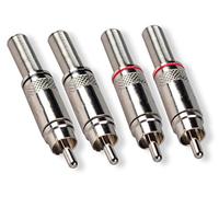 connecteur RCA Fer à souder, Besmelody 4-Pack RCA Male Plug Vis à souder Audio Video in-Line Adaptateur Jack avec retenue à Ressort [2-Pair]