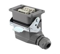 Connecteur rectangulaire industriel à 6 broches IP65 - Boîtier en polycarbonate gris étanche pour alimentation solaire et systèmes de contrôle d'automatisation avec méthode de câblage à sertir