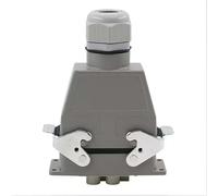 Connecteur rectangulaire robuste à Six cœurs, 80a, 16a, 500V, lignes supérieures et latérales, canaux chauds, bouton unique, 1 pièce(Top line)