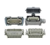 Connecteur rectangulaire robuste HDC-HE-016, 16 broches, étanche, for l'aviation industrielle, avec couvercle de protection, 500 V, 16 A(16 Core Top Line)