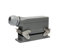 Connecteur rectangulaire robuste HE - Prise industrielle étanche avec 6, 10, 16, 24, 36, 48 broches, 16 A, classé IP65(He-a-32)
