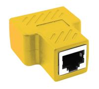 Connecteur réseau LAN pour répartiteur Ethernet RJ45, adaptateur compact 1 à 2 pour connexion simultanée à deux appareils, boîtier en plastique avec contacts plaqués or, bleu/jaune/blanc/noir (jaune)