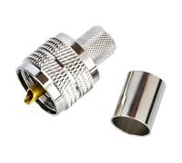 Connecteur RF UHF SL16-C-J-3-5-7, PL259 mâle à sertir, entièrement en cuivre, pour câble coaxial 50-3/50-5/50-7, conception à broches lourdes (UHFJ-C-5)