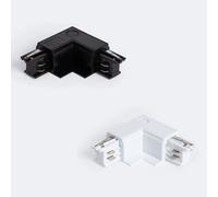 Connecteur 'right Side' Type L Pour Rail Triphasé Borgia Encastré Aluminium Blanc