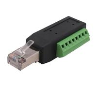 Connecteur RJ45 avec bornes à vis, connecteur RJ45 sans soudure vers bornier 8 broches pour Ethernet Cat5/6/7 AV
