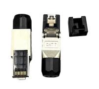 Connecteur RJ45 blindé CAT7 - Aucun outil nécessaire Installation rapide, haute vitesse 10 Gbit/s jusqu'à 600 MHz, compatible avec Cat6a/Cat6, pour 23-26 AWG 1,35-1,5 mm de diamètre du noyau