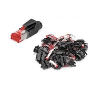 Hirose - Connecteur de réseau - RJ-45 (M) - 5.5 - 6.2 mm - CAT 6 - modulaire - rouge et noir (pack de 10)