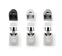 Connecteur RJ45 - RJ45 Pass Through - FTP Solide/toroné CAT7 - Droit - Plaqué Or - 10 pièces - PVC - Blanc/Gris/Noir - Boîte