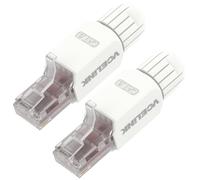 Connecteur RJ45 Sans Outil Cat6 Cat5e,Prise RJ45 blindé Plaqué Or,Fiche Male Facile,Connecteur Réseau LSA UTP Modulaire Compatible avec Câble LAN 23-26 AWG 1Gbps Lot de 2