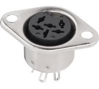 Connecteur rond DIN embase femelle, contacts droits BKL Electronic 0208093 Nombre de pôles: 5 argent 1 pc(s)