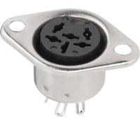 Connecteur rond DIN embase femelle, contacts droits BKL Electronic 0208094 Nombre de pôles: 6 argent 1 pc(s)