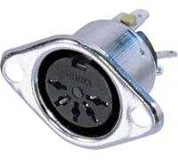 Connecteur rond DIN embase femelle, contacts droits Rean AV NYS325 Nombre de pôles: 5 argent