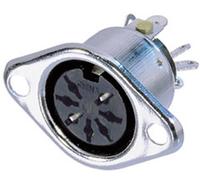 Connecteur rond DIN embase femelle, contacts droits Rean AV NYS326 Nombre de pôles: 7 argent