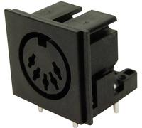 Connecteur rond DIN embase femelle horizontale Cliff FC680805 Nombre de pôles: 5 noir