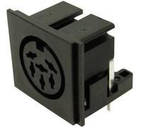 Connecteur rond DIN embase femelle horizontale Cliff FC680806 Nombre de pôles: 6 noir