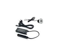 Emuca – Connecteur à encastrer – 2 ports USB – rond – gris métallisé