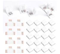 Connecteur Ruban LED 4 broches 10mm pour Strip LED RGB SMD5050 Blanc LED Connecteur Rapide à Angle Droit Comprend 4 Connecteurs