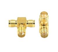 Connecteur séparateur SMA en forme de T à 3 voies, femelle vers double adaptateur Coaxial RF 2x(RPSMAK-2RPSMAK x1)