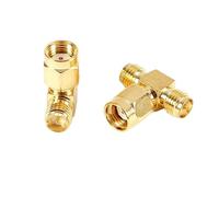 Connecteur séparateur SMA en forme de T à 3 voies, femelle vers double adaptateur Coaxial RF 2x(RPSMAJ-2RPSMAK x1)