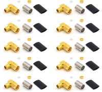 Connecteur SMA 90 degrés à angle droit LMR240 LMR-240 RG59U RG8X RG-8X Connecteur de câble coaxial RF plaqué or (pack de 10)