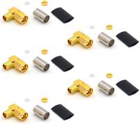 Connecteur SMA 90 degrés à angle droit LMR240 LMR-240 RG59U RG8X RG-8X Connecteur de câble coaxial RF plaqué or (pack de 5)