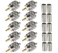 Connecteur SO239 Paquet de 10 PL259 Fiche mâle Adaptateur coaxial à sertir SO239 PL-259 Connecteur RF pour RG58 RG142 Compatible avec l'antenne Radio CB Ham
