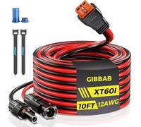 Connecteur solaire vers XT60i, câble d'extension de charge 10/12 AWG, 6,1 m, câble adaptateur XT60 vers panneau solaire pour batterie LiFePO4, générateur solaire Ecoflow portable pour batterie LiFePO4