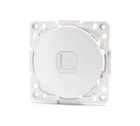 Connecteur téléphonique blanc 1 voie, compatible avec prises allemandes ou françaises. Idéal pour assurer la qualité de vos communications installations élégantes.