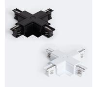 Connecteur Type X Pour Rail Triphasé Borgia Encastré Aluminium Blanc