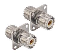 Connecteur UHF Femelle à UHF Femelle Connecteur Coaxial SO239 UHF Femelle Coupleur RF SO239 Montage sur Panneau à Bride à 4 Trous Adaptateur UHF pour Antenne VHF/UHF Cable Coaxial PL259 2PCS